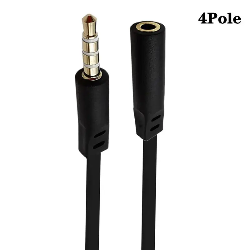 Alta Elasticidad Plano 90 °   Bend DC3.5mm Cable de grabación de audio para teléfono móvil macho hembra de 4 polos, cable auxiliar de audio y vídeo para automóvil - imagen 2