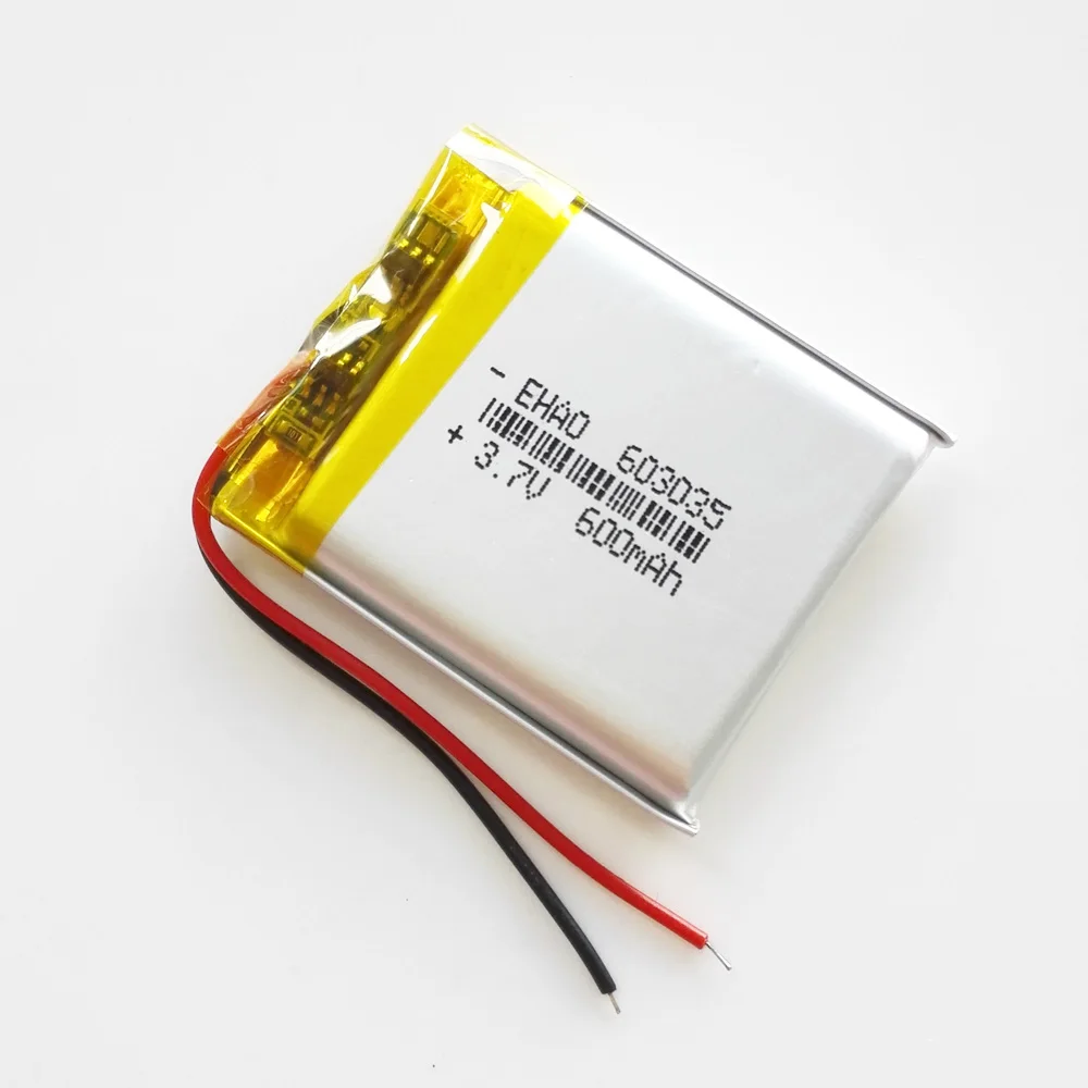 5 x Uds 3,7 V 600mAh LiPo batería recargable 603035 para Mp3 PAD DVD E-book auriculares Bluetooth reloj inteligente GPS - imagen 2