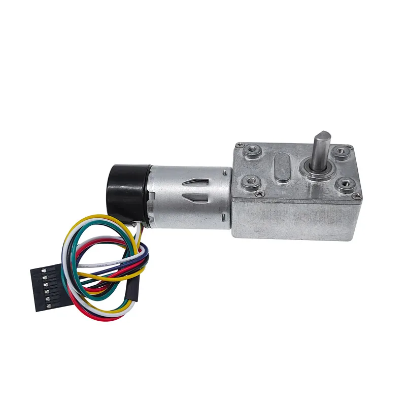 Motor DC 12V ZGY370EC con encoder Hall 11PPR y engranaje helicoidal - imagen 3