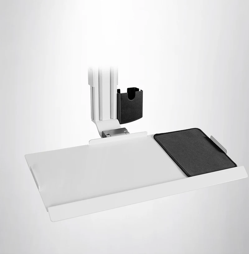 Soporte de pared de aluminio para Sit, estación de trabajo de 15-24 pulgadas, doble Monitor, brazo de puntal de Gas con bandeja de teclado, soporte giratorio LCD - imagen 5