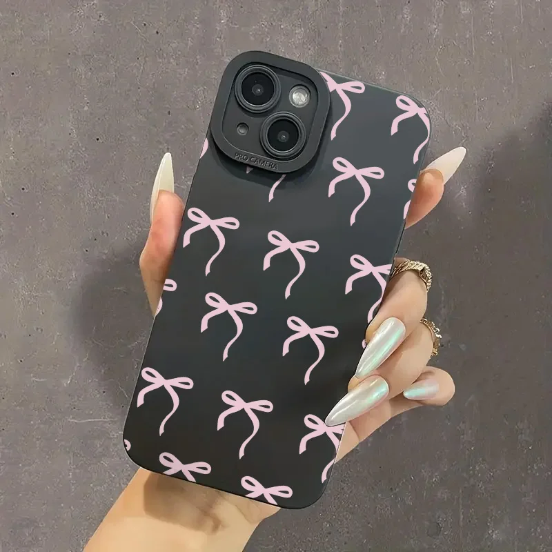 Funda para Xiaomi 13 12 11 Lite 14T 14 13T 12T 12X funda de teléfono con estampado de lazo rosa para Poco M6 X6 X5 X3 F5 F6 Pro Fundas de silicona suave - imagen 3