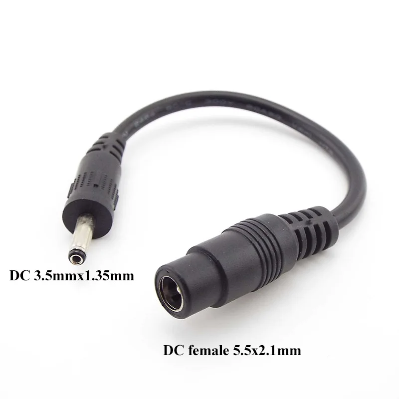 DC 3,5mm x 1,35mm macho a DC 5,5mm x 2,1mm convertidor de enchufe hembra conector de alimentación cable adaptador portátil 3,5*1,35 a 5,5*2,1 A7 - imagen 2