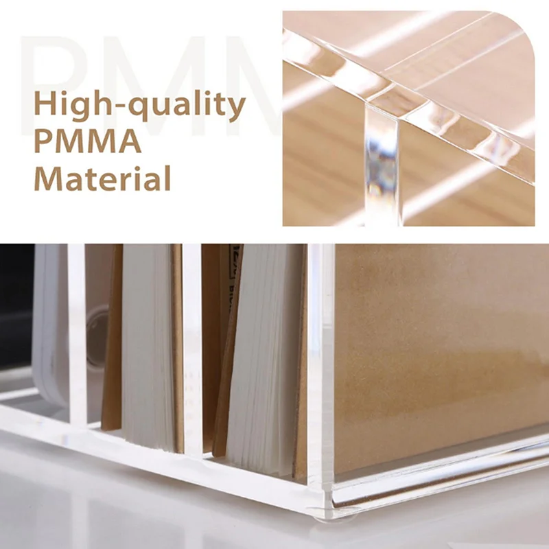 책상용 아크릴 메일 주최자 파일 분류기 3 섹션 사다리 데스크탑 수직 홀더 데스크 주최자 작업 공간 주최자 - imagen 2