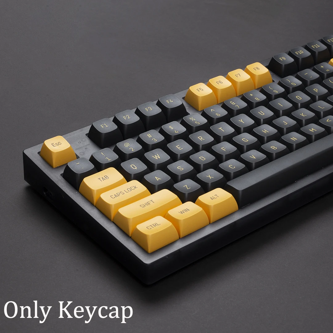 149 teclas negro amarillo CSA perfil teclas doble disparo PBT Keycap para Cherry Mx Switch Teclado mecánico para jugar tapa de llave DIY - imagen 4