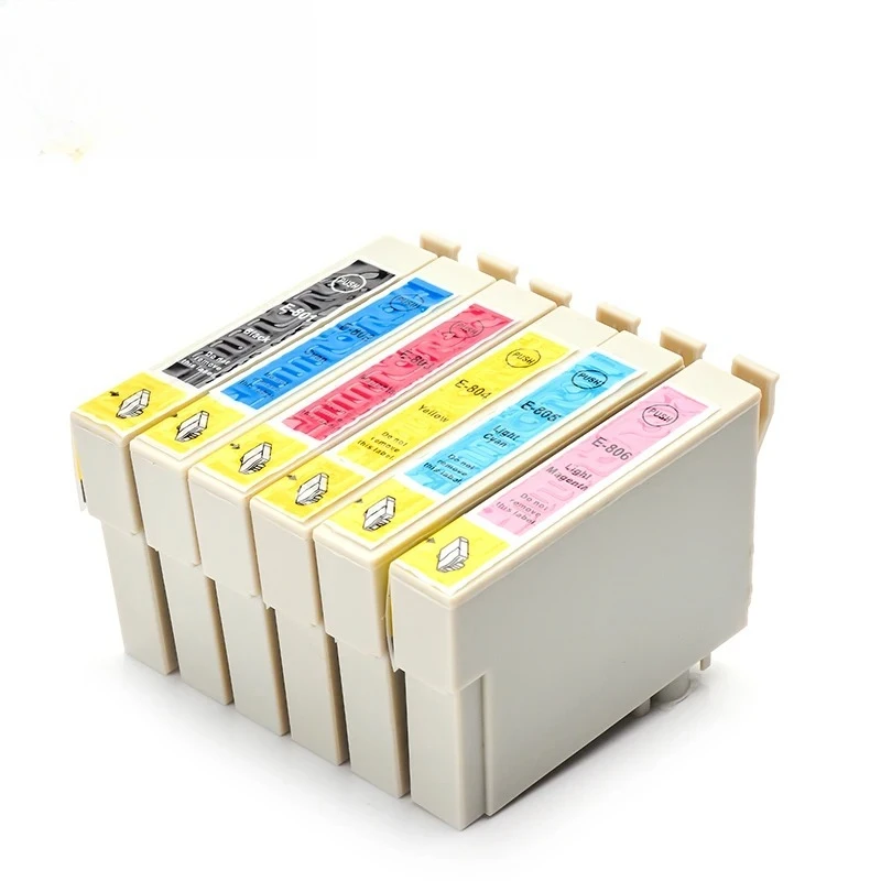 T0801 T0802 T0803 T0804 T0805 T0806 Cartucho de tinta de impresora compatible para Epson Stylus Photo R265 RX610