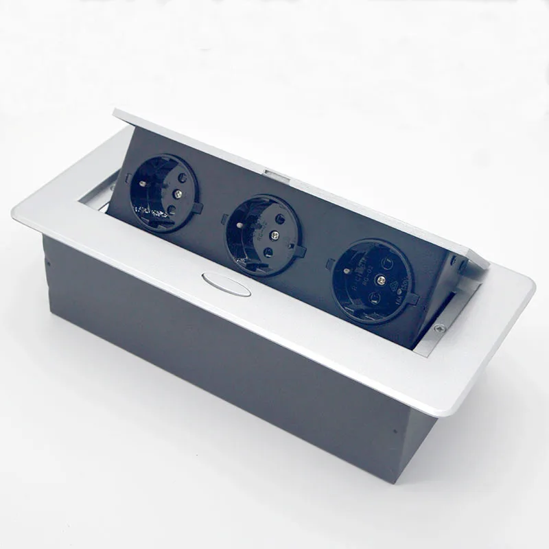 Enchufe de escritorio oculto de Panel de aluminio, fuente de alimentación estándar de la UE, caja de conexión, toma de mesa de conferencia de oficina, venta al por mayor - imagen 5