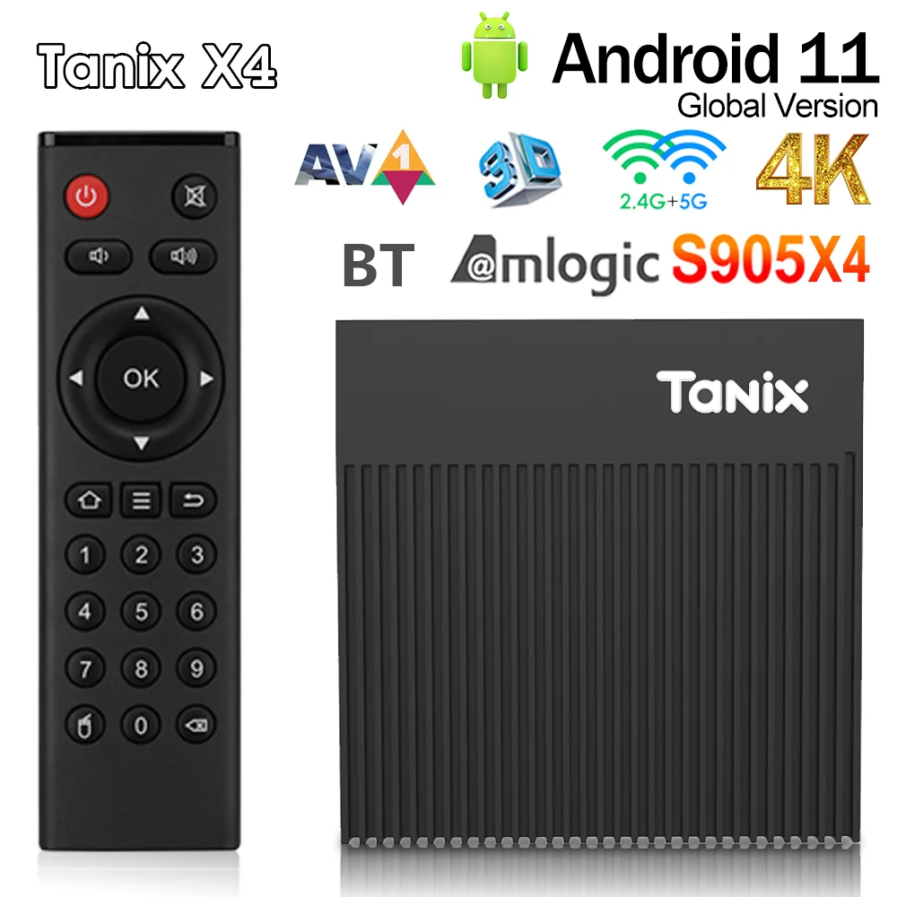 Caja de TV inteligente Tanix X4 Original Android11.0 Amlogic S905X4 4GB RAM 32GB 64GB ROM 3D BT 2,4G y 5G Wifi HDR reproductor multimedia decodificador - imagen 4