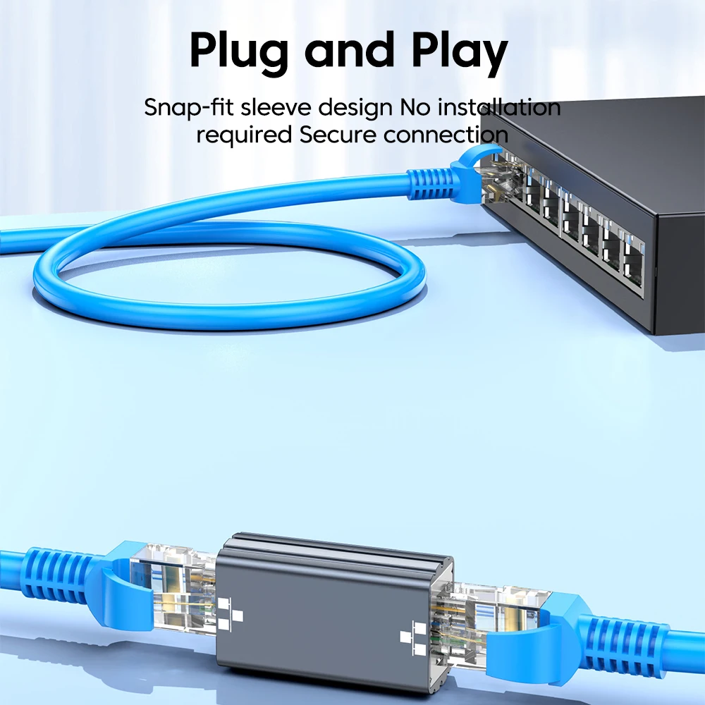 Conector de red Gigabit RJ45 de alta velocidad hembra a hembra Cat7 Cat6 Cat5e adaptador Ethernet extensor de Cable para PC de oficina en casa - imagen 4