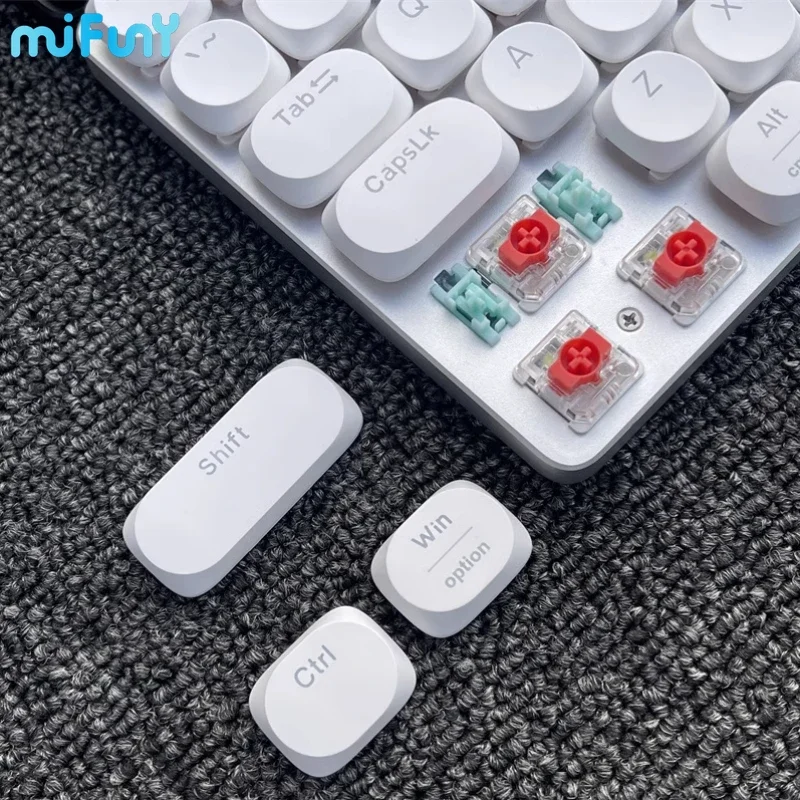 MiFuny-Teclado mecánico para videojuegos, dispositivo inalámbrico de bajo perfil con Bluetooth 60% 100%, modo triple, intercambio en caliente, RGB, retroiluminado, para oficina - imagen 4