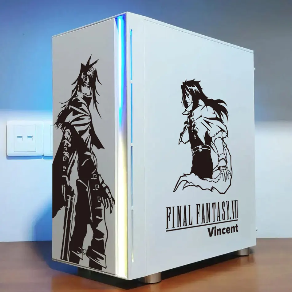 Pegatinas de anime Cloud Strife para carcasa de PC Atx, calcomanías decorativas de personajes de juego para chasis de computadora de juegos, pegatina de vinilo impermeable - imagen 5