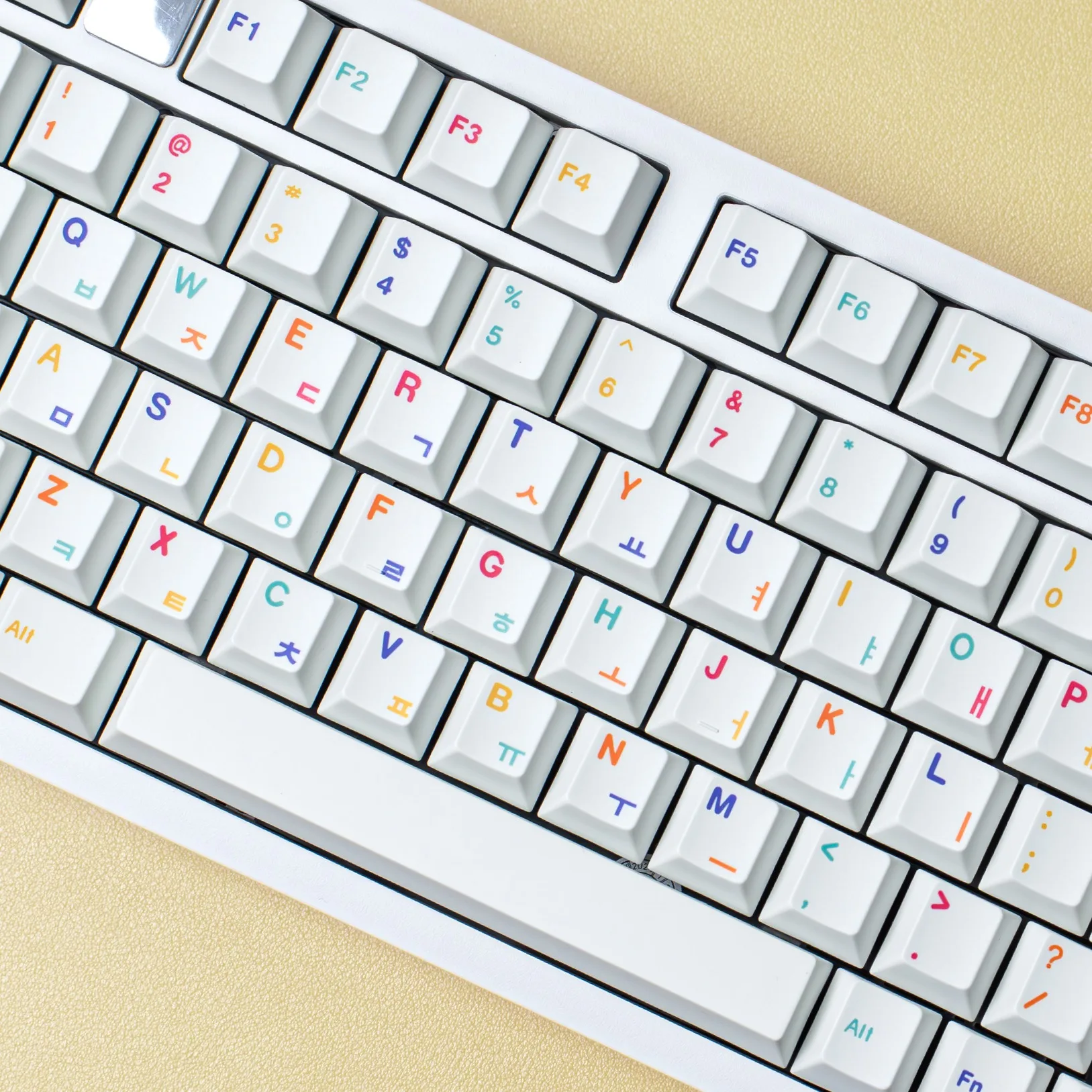 Teclas blancas minimalistas, estilo coreano, español, francés, japonés, ruso, alemán, ISO 7U, perfil de cereza, PBT, para teclado mecánico - imagen 2