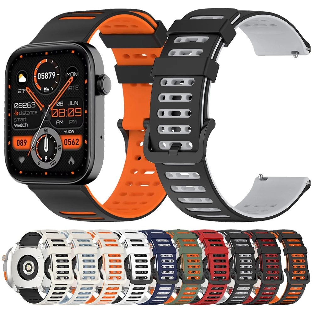 Correa deportiva de silicona de 22mm para COLMI C81 P68 M42 para COLMI P71 P81 V68 V70 V75 V73 C8 Max pulseras de repuesto