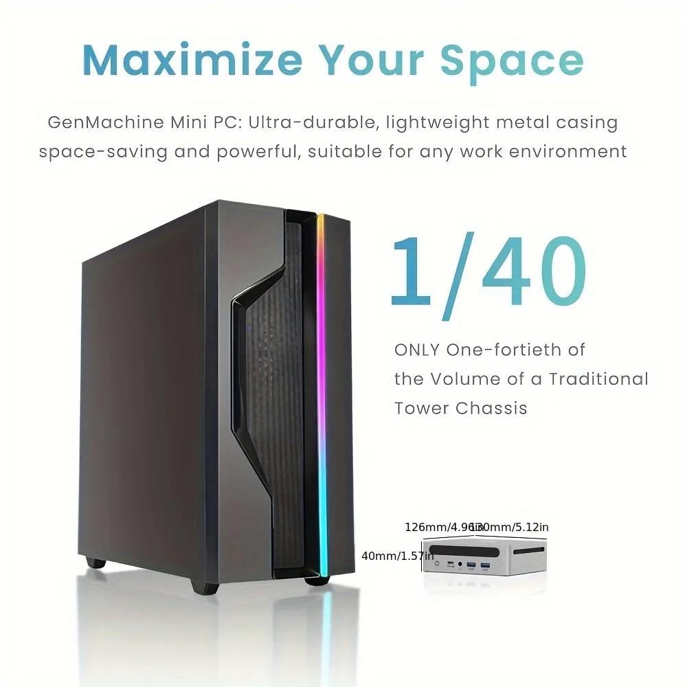 Win 11 MINI PC 6 núcleos 12 hilos 3,3 GHz hasta 4,5 GHz TDP 45W GenMachine AMD Ryzen Yi6000 6600H 7735HS 16G LPDDR5 6400Mhz RAM - imagen 5