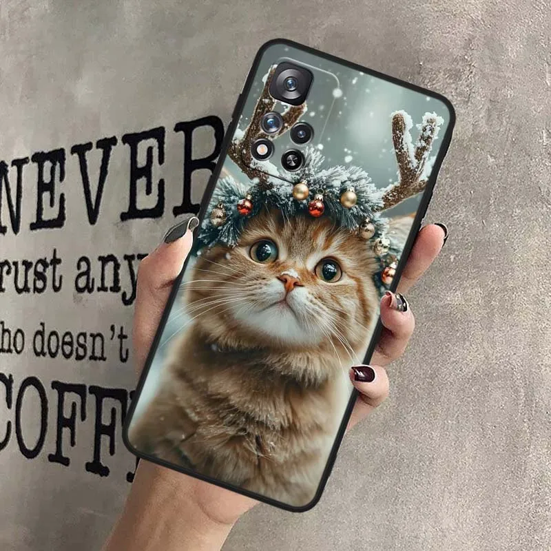 Navidad gatos perros para Xiaomi Redmi Note 14 14S 13 12S 12R 12T Lite Pro Plus Max 5G 4G funda de teléfono negra - imagen 4
