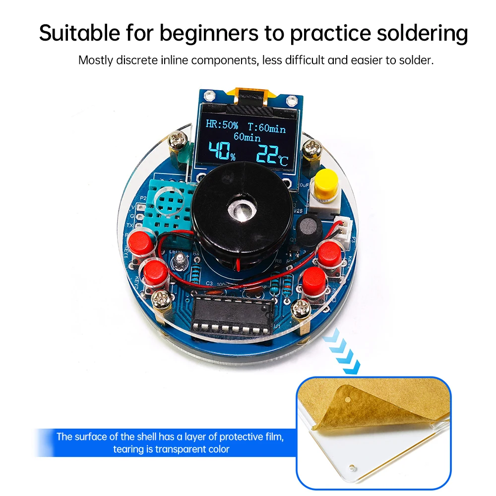 Humidificador USB atomizador pantalla OLED temperatura humedad placa de circuito de pulverización Kit DIY fabricación piezas de ejercicio de soldadura 5V - imagen 4