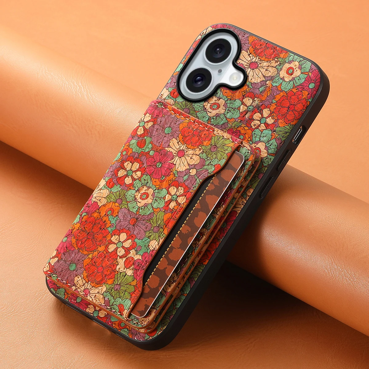 Para iPhone 17 Pro Max 17 Air 17Pro funda clásica de cuero mate Floral funda de bolsillo para tarjeta de identificación soporte a prueba de golpes carcasa suave - imagen 4