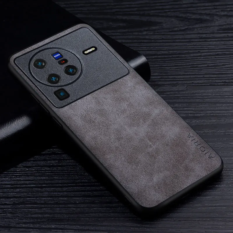 Funda de teléfono de cuero PU Premium para Vivo X80 X60 X50 Pro, cubierta protectora de Color sólido resistente a los arañazos - imagen 4