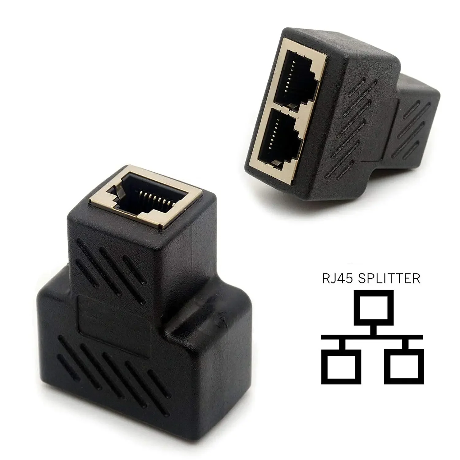 1/2 Uds 1To2 Way LAN RJ45 extensor de red divisor adaptador Ethernet para conexión de Cable de Internet 1 entrada 2 salida de alta calidad - imagen 2