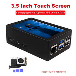 Raspberry Pi pantalla táctil de 3,5 pulgadas pantalla LCD 480*320 caja de Metal ABS opcional ventilador de refrigeración PWN para Raspberry Pi 5