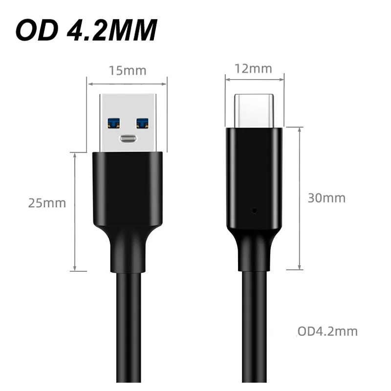 Cable USB-A a USB-C 60W Carga Rápida Transferencia Datos 2m - imagen 4