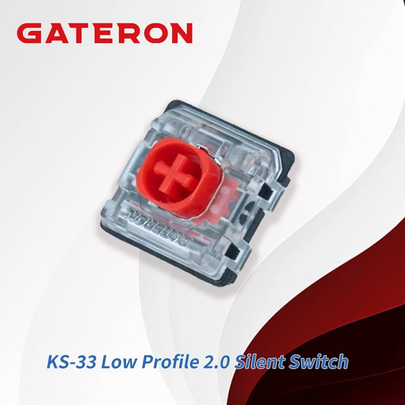 GATERON KS-33 interruptor de teclado rojo silencioso 2,0 de perfil bajo 3 pines RGB personalizado DIY Teclado mecánico de intercambio en caliente para juegos de oficina