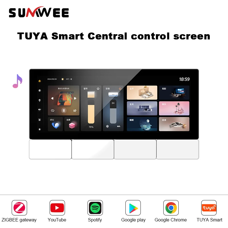 Pantalla de control Central multifuncional para hogar inteligente TUYA de 6,2 pulgadas, puerta de enlace ZIGBEE, sistema amplificador de pared de audio infrarrojo IR Android11 - imagen 2