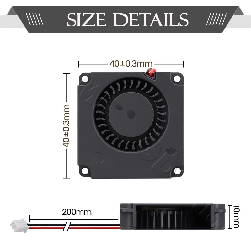 Gdstime 4010 24V 12V ventilador de PC USB 2PIN 40mm 40x40x10mm turbina de impresora 3D ventilador sin escobillas DC 5V enfriador de caracol Mini ventilador de refrigeración - imagen 5