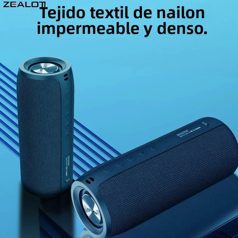 Zealot -S51 Altavoces inalámbricos, altavoz subwoofer portátil para exteriores, IPX 5, resistente al agua, emparejamiento dual, 1800 mAh - imagen 5