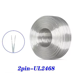 UL2468 28/26AWG cable de cobre de 2 núcleos cable paralelo transparente fuente de alimentación CC 12v adecuado para tiras de luz LED