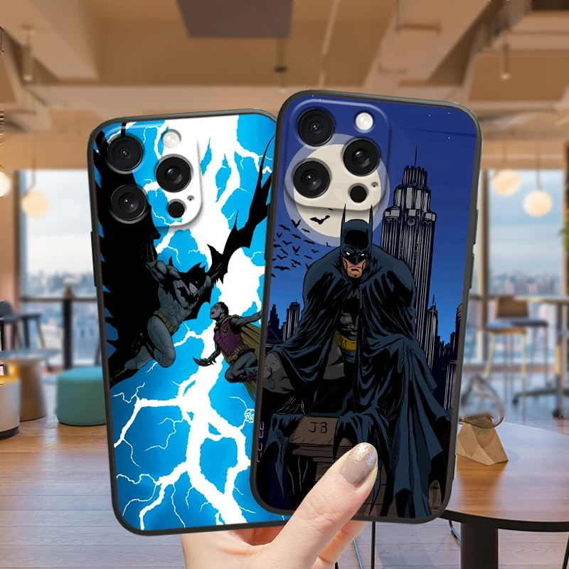B-batmans-funda de teléfono suave para iPhone, carcasa moderna de arte Popular para iPhone 15 14 13 12 11 XS XR X 8 7 SE Pro Max Plus Mini, color negro - imagen 2