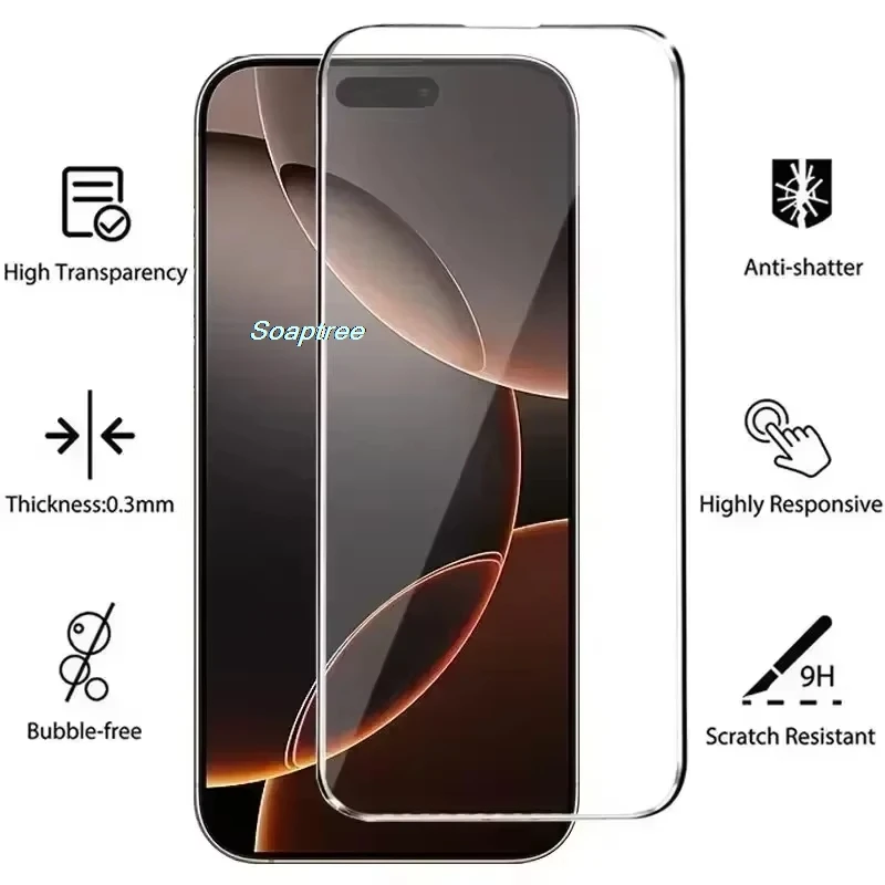 1-2 uds vidrio Protector para iPhone 17 Pro MAX 16 15 14 13 12 Mini 11 Air XS 6 7 8 Plus 16e Protector de pantalla película de vidrio templado - imagen 2