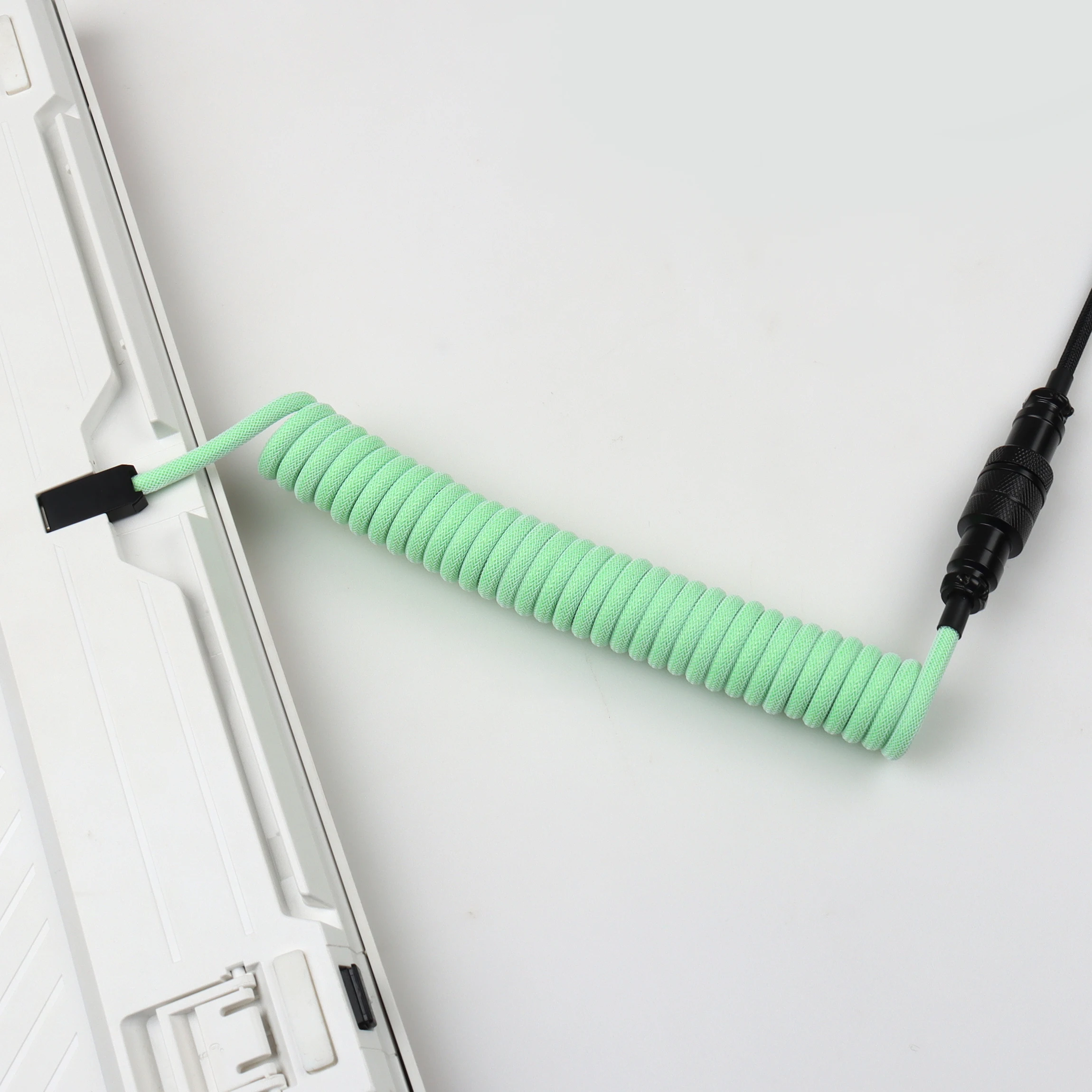 Cable en espiral LANO USB-C a tipo C, teclado de jugador, Cable USB tipo bobina personalizado con conector piloto desmontable - imagen 5