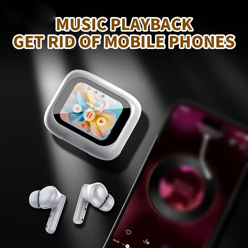 Auriculares Bluetooth M6 TWS ANC con pantalla táctil inteligente, auriculares de música con cancelación activa de ruido para IPad, teléfono y portátil - imagen 4