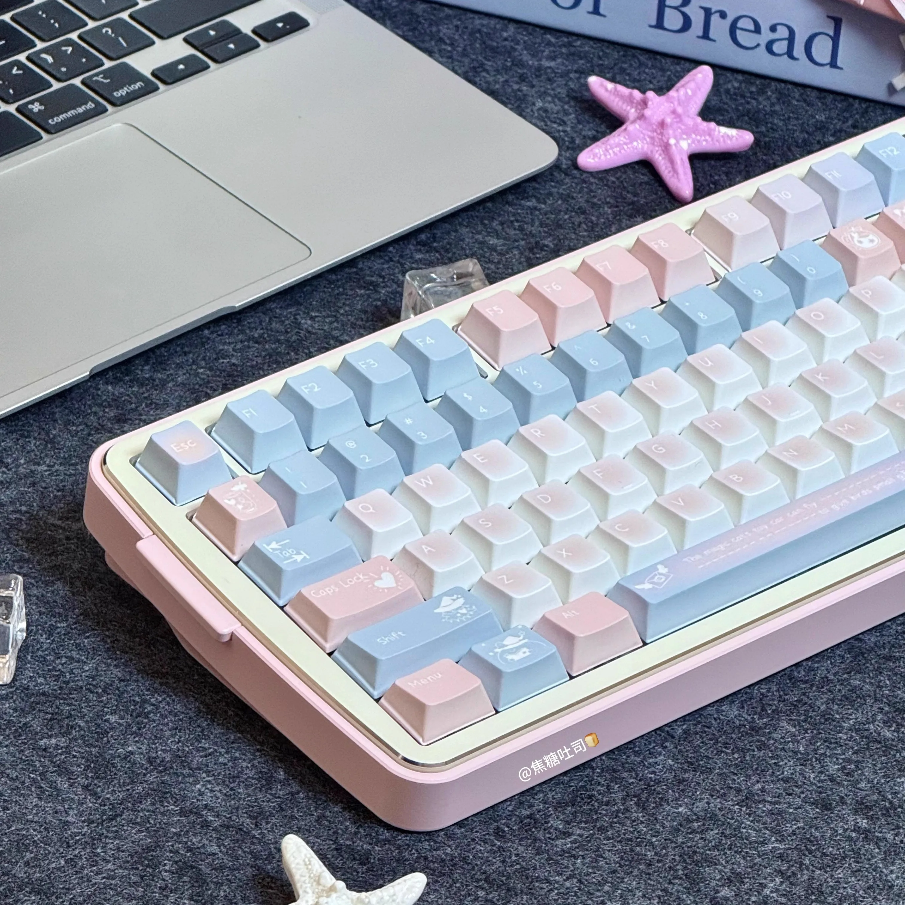 Teclas azules con tema de estrella azul, 139 teclas, perfil de cereza PBT, tapa de tecla personalizada de dibujos animados para juegos, regalo para teclado mecánico - imagen 4