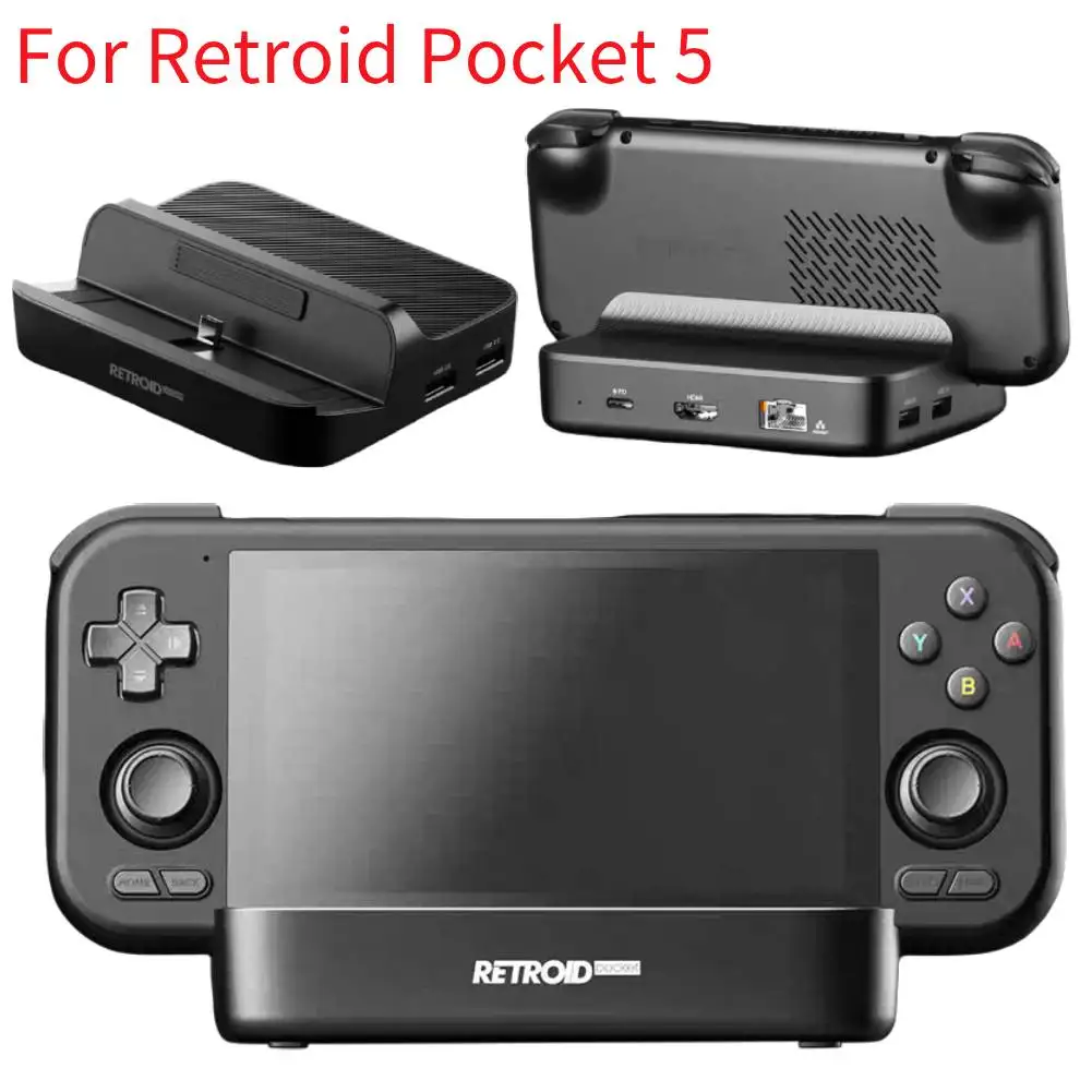Base de carga para estación de acoplamiento Retroid Pocket 5 3 * USB3.0 2 * USB2.0 Estación de carga Compatible con HDMI para RP5 RP4 Pro RP4