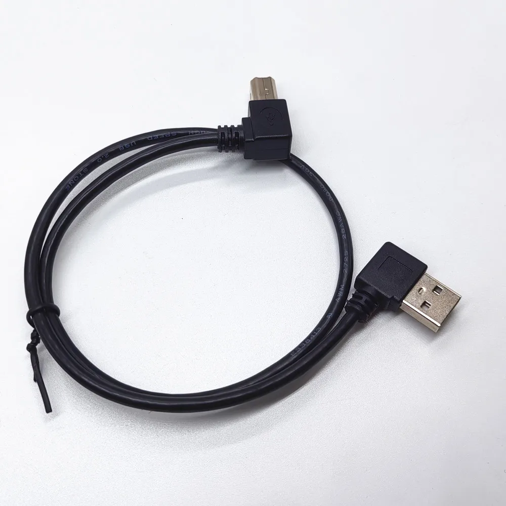 USB 2,0 tipo A macho a USB B macho tipo B BM escáner de impresora de ángulo recto 90 grados 0,5 M 1M cable de 90 grados 50cm BM Cable en ángulo