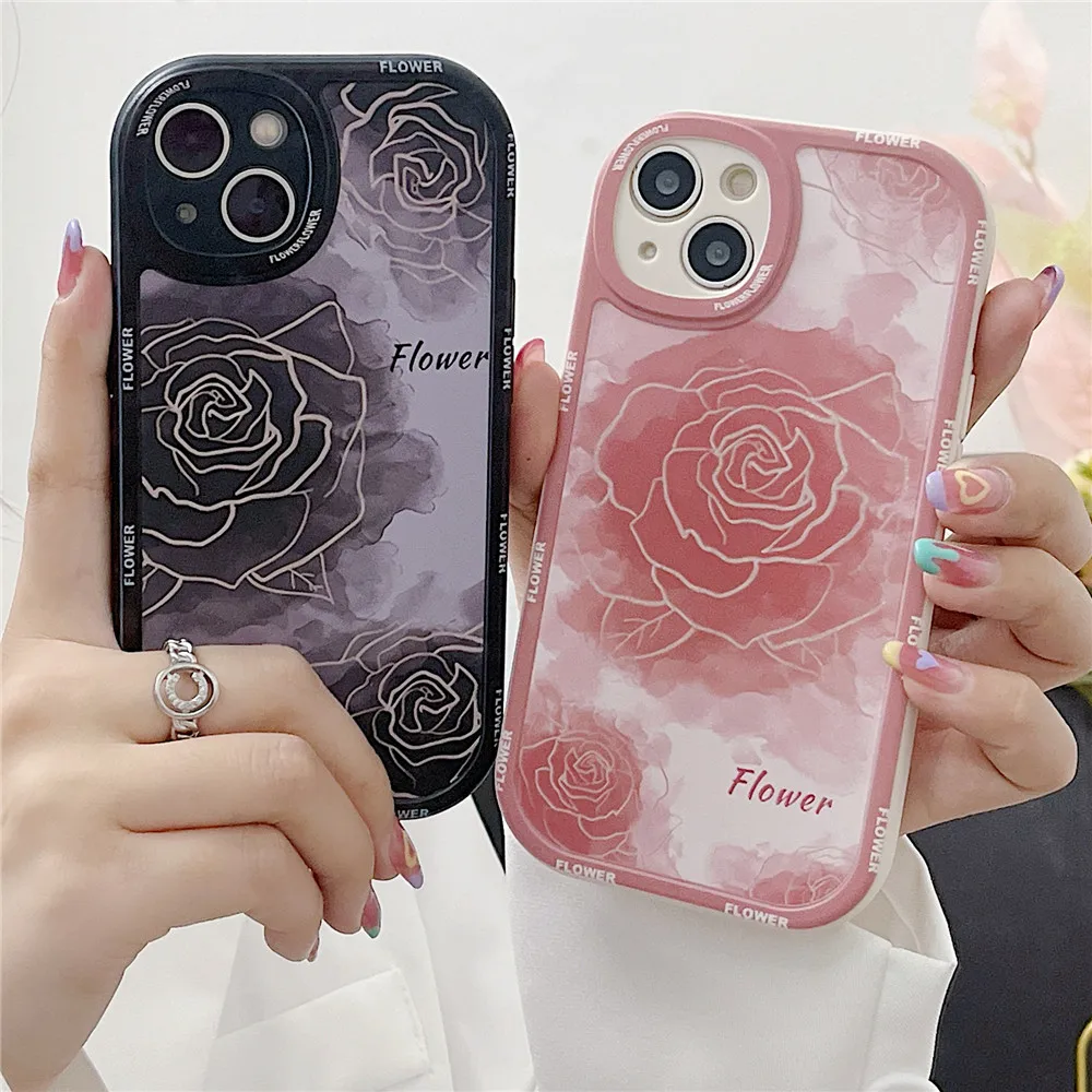 Funda de teléfono con pintura 3D de flores de tulipán para iPhone 14, 13, 12, 11 Pro Max, XR, XS, X, 7, 8, 6, 6S Plus, SE 2020, protección de cámara - imagen 3