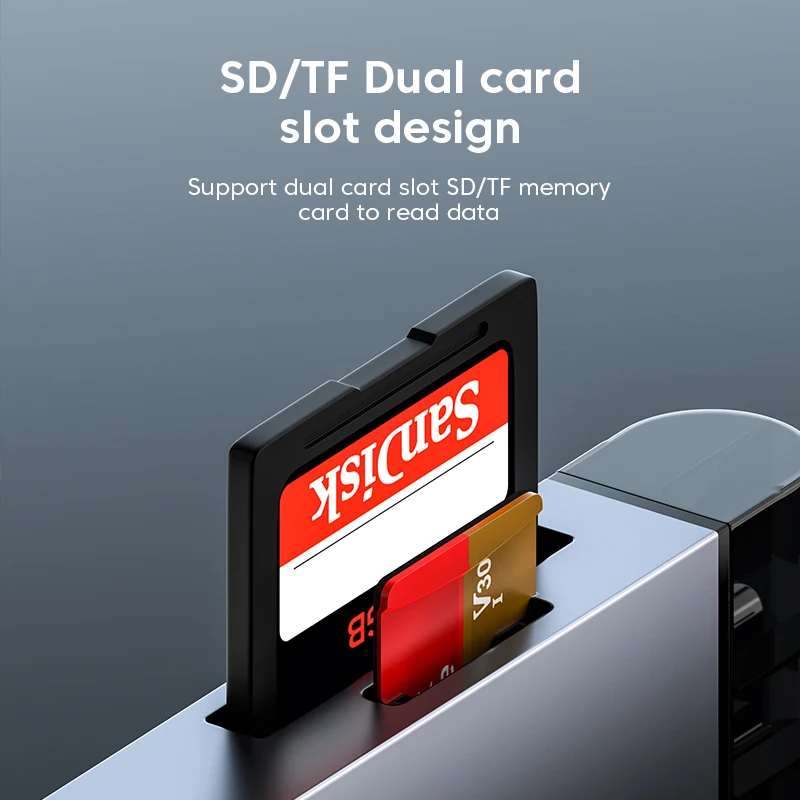 Elough-Adaptador USB 3,0 multifunción, lector de tarjetas SD, 7 en 1, compatible con iPhone, Samsung, Xiaomi y Huawei - imagen 5