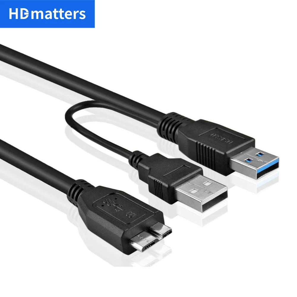 Cable divisor USB 3,0 a Micro-B Y Cable de disco duro externo USB 3,0 A a Micro B para Digital occidental, Lacie, Toshiba Seagate