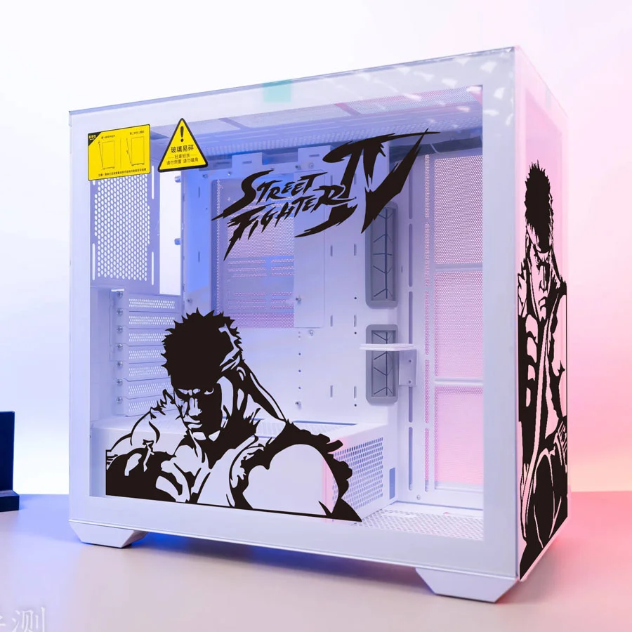 Ryu pegatinas de vinilo para carcasa de PC, calcomanías de decoración de personajes de juego para chasis de ordenador, calcomanía impermeable hueca, Atx Gaming - imagen 3