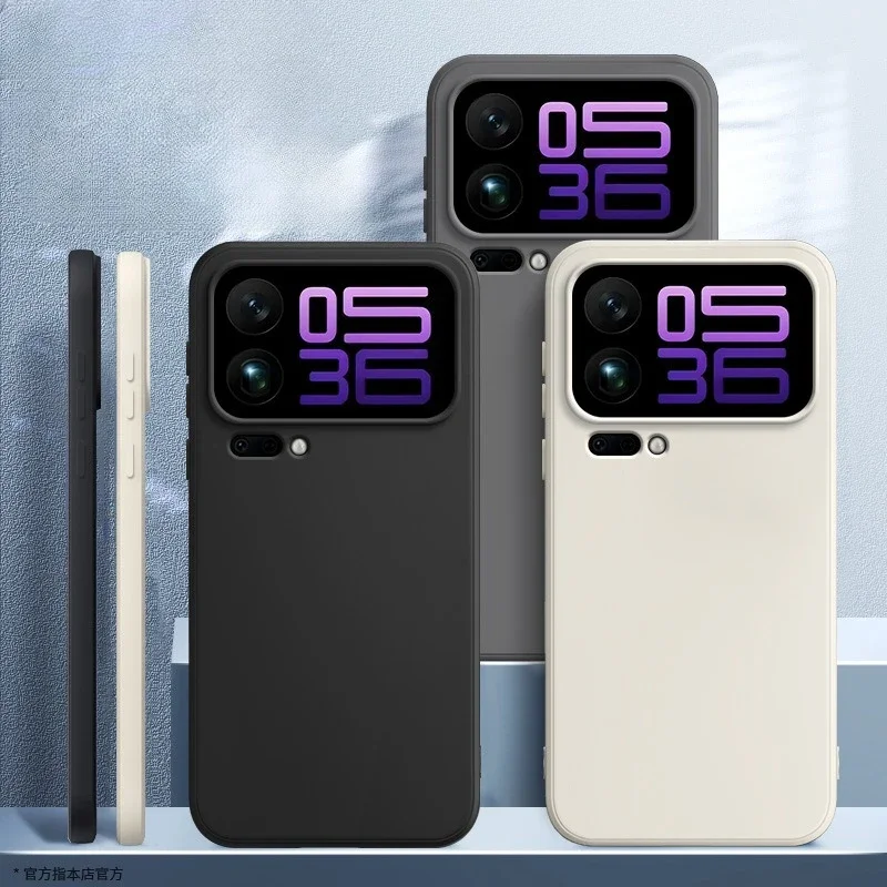 Funda protectora para teléfono con lente de cámara para Xiaomi 17 Pro Max, funda trasera de TPU de silicona líquida de Color caramelo para Xiaomi Mi 17 Pro Max - imagen 2