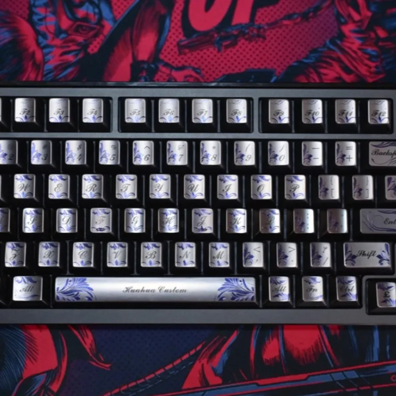 Teclas de aleación de Zinc, perfil de cereza personalizado, tapa de tecla negra tonta, alta precisión UV 108 75 60 para jugadores, Teclado mecánico DIY - imagen 2