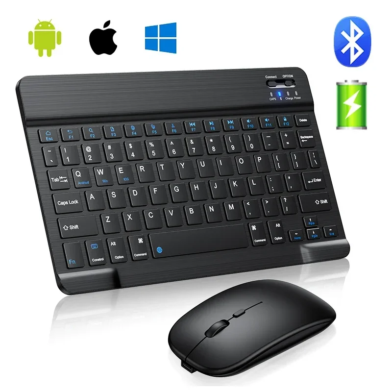 Teclado inalámbrico Bluetooth de 10 pulgadas para tableta ipad teclado inglés y ratón Mini Kit de teclado para ipad Pro 12 9 Air 4 S6 Lite