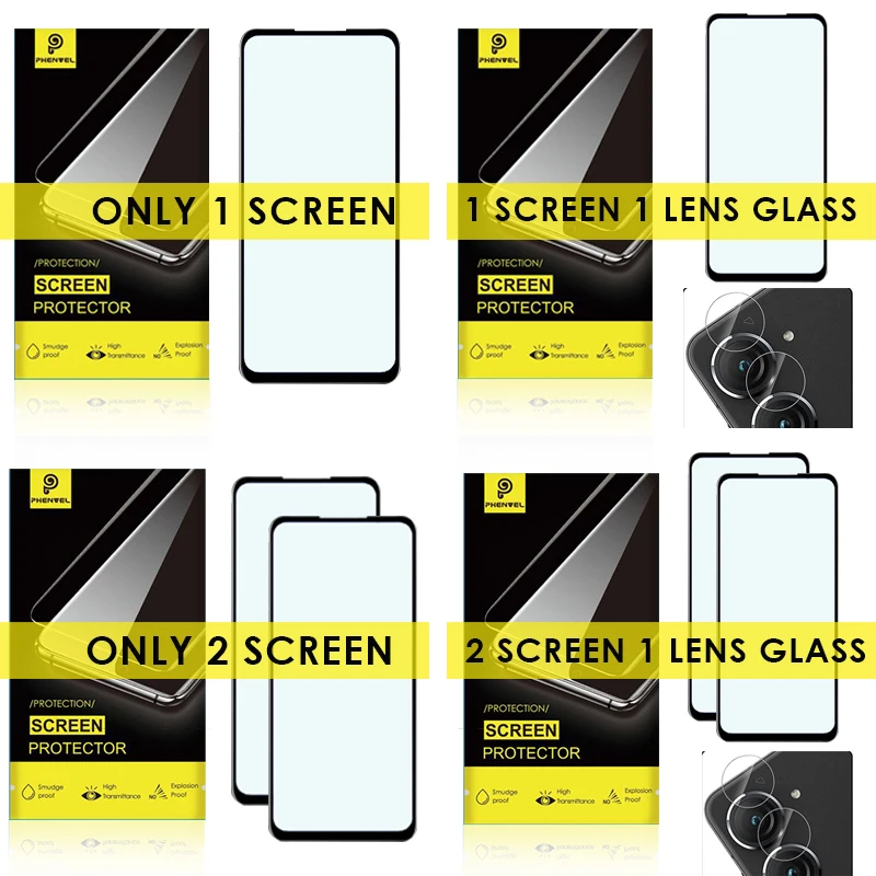 Vidrio Protector para Asus Zenfone 9, Protector de pantalla completo Zenfone 9 8 Flip 7, película de vidrio templado OLEOFÓBICO - imagen 3