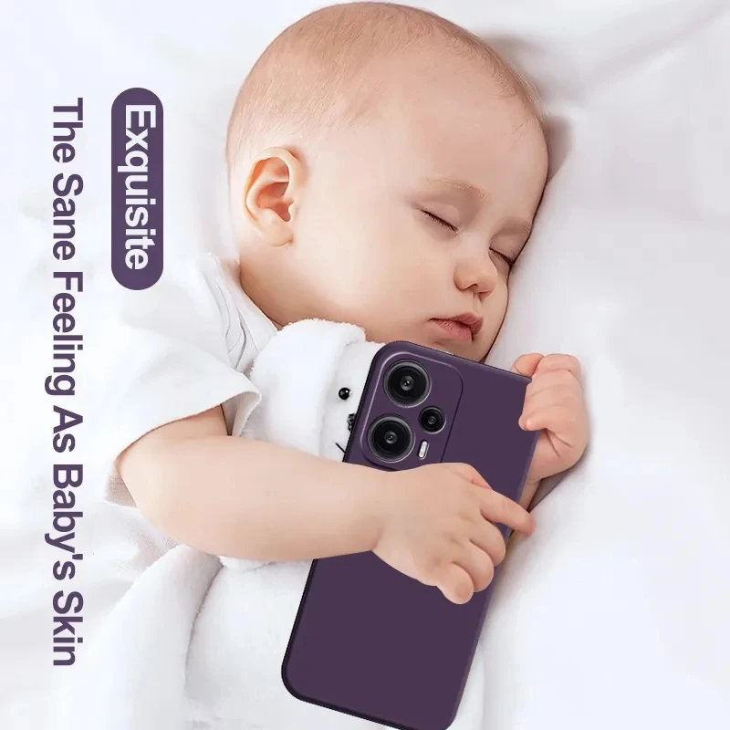 Funda Poco F5 pro PocoF5 cuadrada de silicona líquida Protector de lente de cámara cubierta suave para Xiaomi Poco F5 Poco F 5 PocoF5 fundas de teléfono - imagen 4