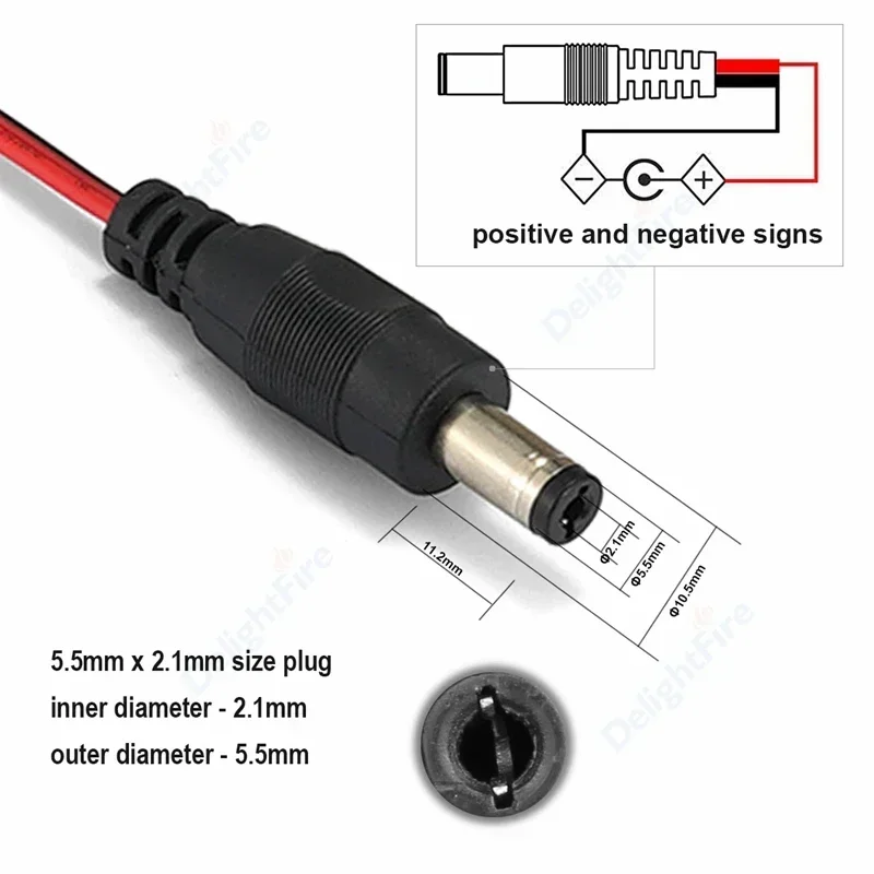 Cables de cola de cerdo con enchufe macho y hembra, 5,5, 2,1mm, 5V, 12V, Conector de cable de barril para tira LED, cámara CCTV, adaptador de corriente CA/CC - imagen 2