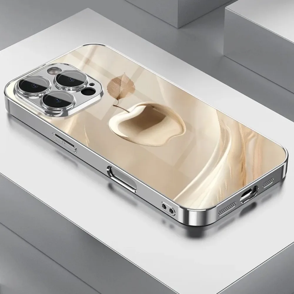 Para iPhone funda para X/XS /XS MAX/XR / 11/12/13/14/15/16/17 Pro MAX para Apple Diamond amarillo vidrio templado galvanizado