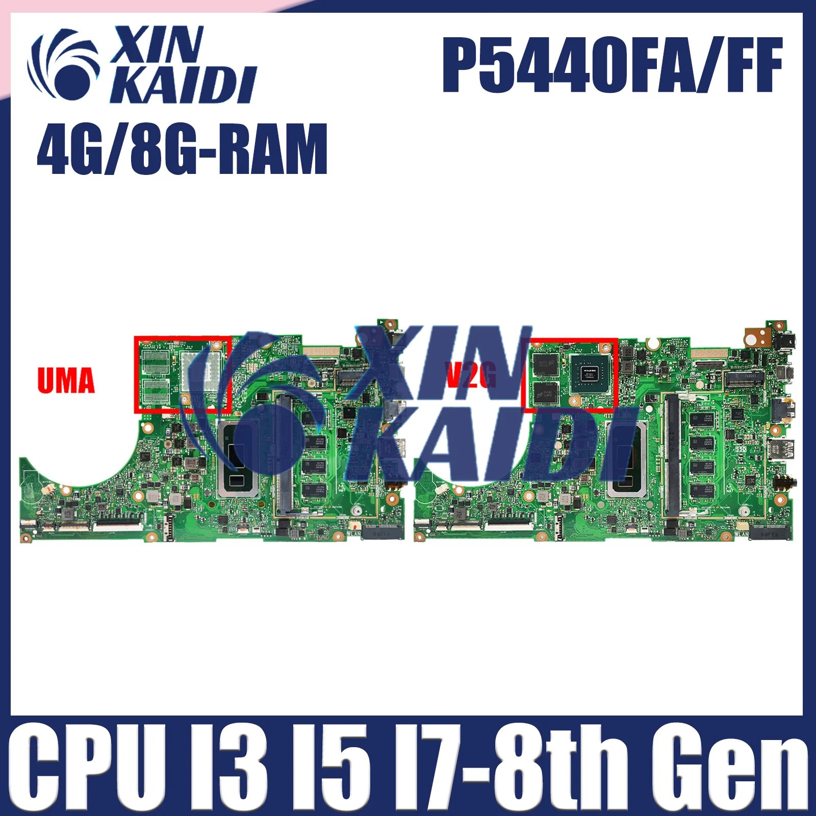 Placa base para portátil P5440FA para ASUS P5440F P5440FF P5340F P5240F placa base para ordenador portátil CPU I3 I5 I7 8. a generación 4G/8G RAM