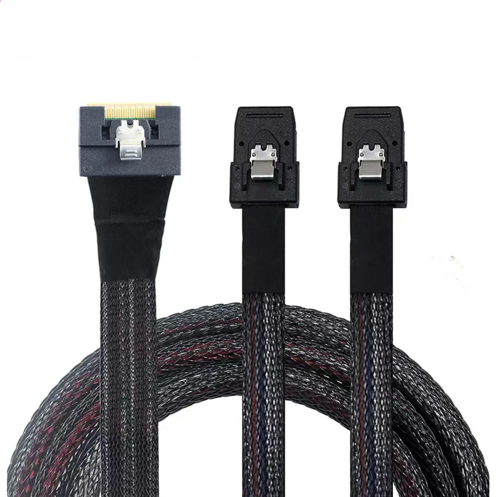 PCI-E Ultraport Slimline SAS 4.0 LP Perfil bajo SFF-8654 8i 74 pines a 2X MINI SAS SFF-8087 Conexión interna del servidor de 36 pines