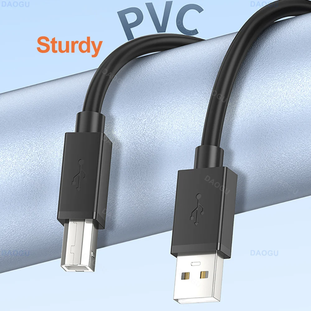 Cable de impresora USB 2,0 5m 3m 2m 1m 8m para HP Canon Brother Epson Dell Samsung impresora USB tipo A a B Cable de escáner de máquina de Fax - imagen 5